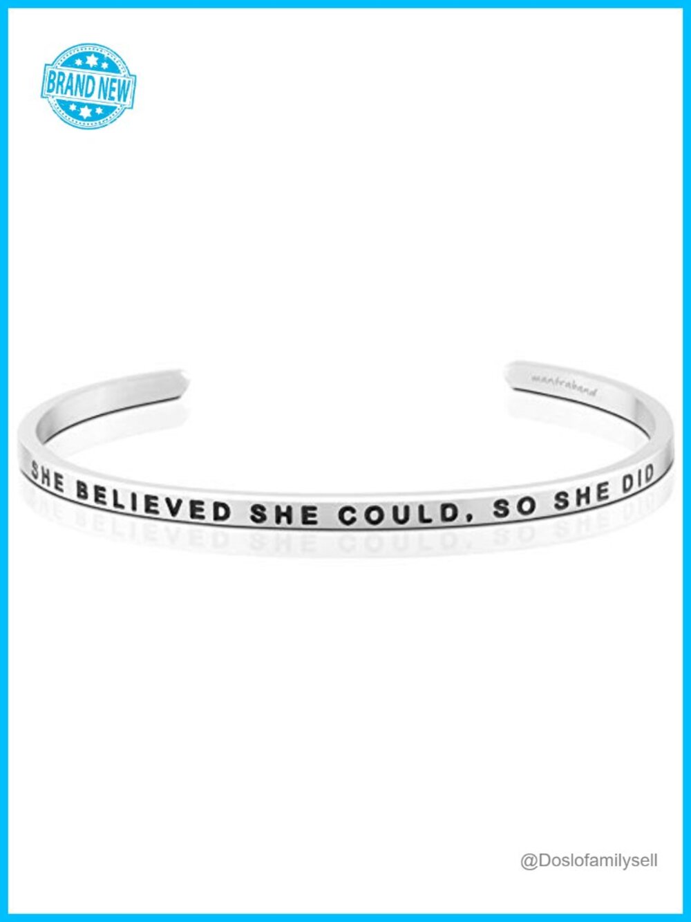 MantraBand Cuff Bracelet Stainless Steel 18k Gold Dipped Engraved Gift for Her